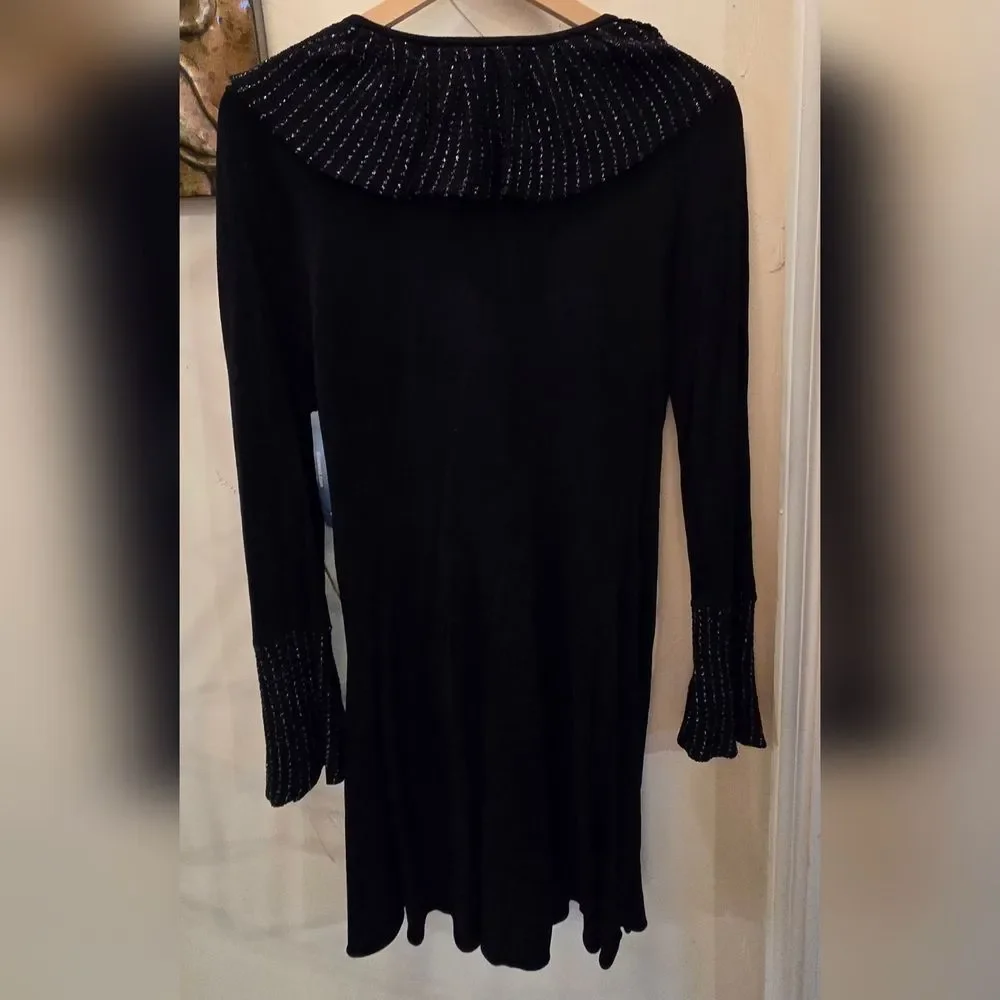 NWT Nine West Black Ruffled Cardigan S - Picture 5 of 6